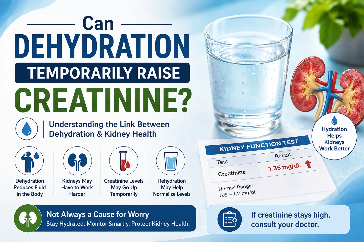 Can Dehydration Temporarily Raise Creatinine? Can Dehydration Temporarily Raise Creatinine?